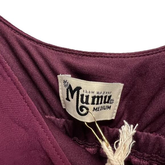 Show Me Your Mumu Caitlin Ruffle Maxi Dress Chiffon Merlot - Picture 6 of 8